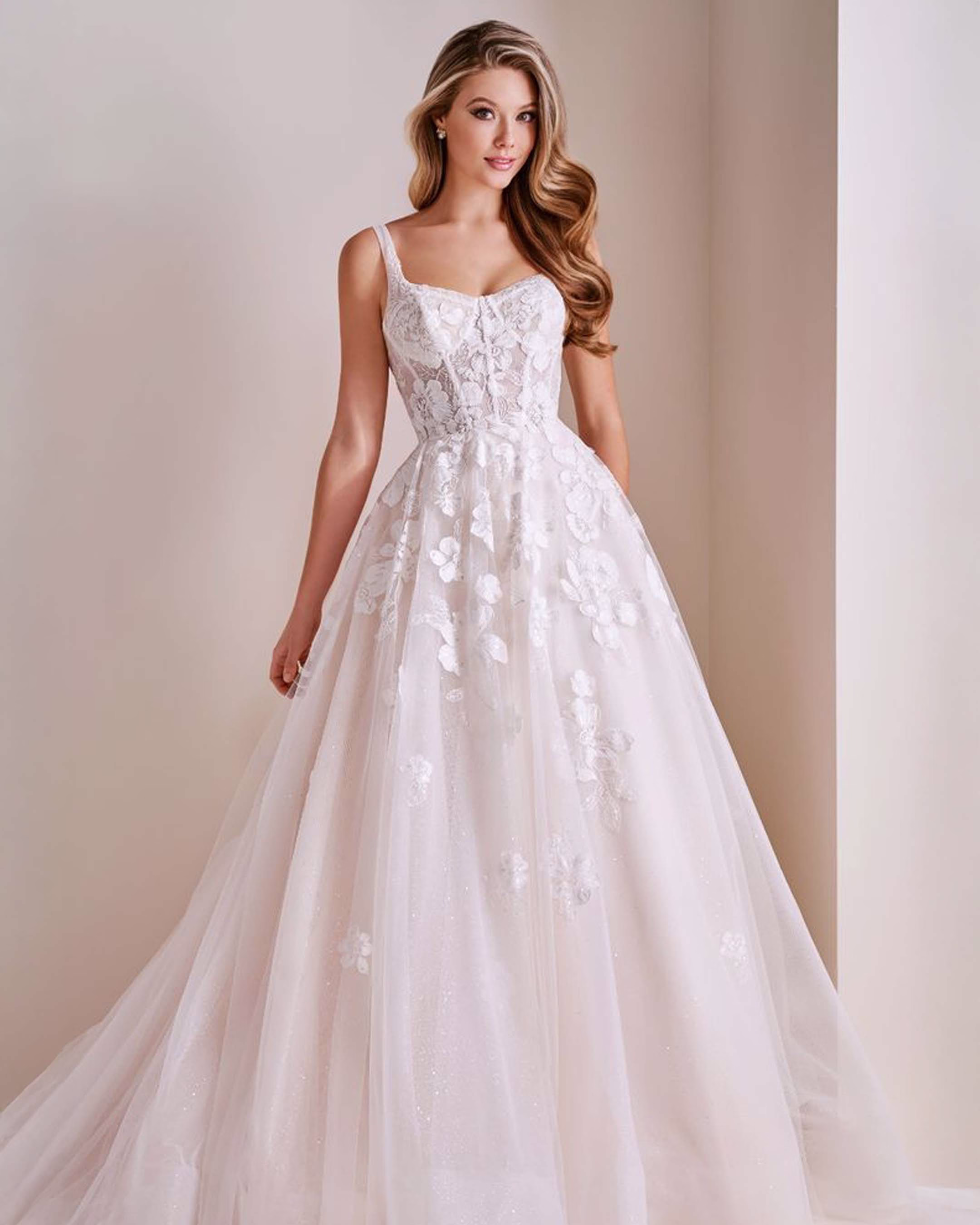 Enchanting by Mon Cheri E404 A-line wedding dress featuring a romantic silhouette, elegant bridal details, and timeless designer sophistication.